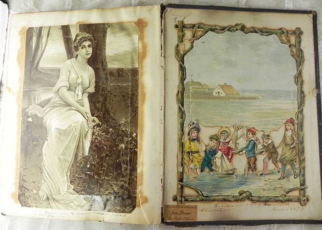画像: 1800年代、ヴィクトリアン・スクラップBOOK　全94ページ、215枚以上の古紙満載♪