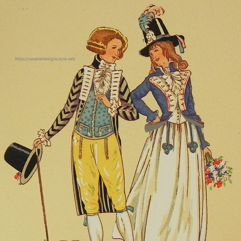 画像1: 【フランス・革命時前後のファッション】ポストカード