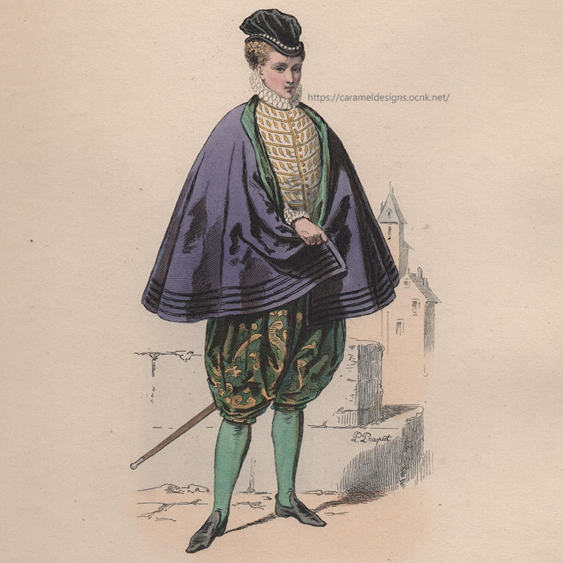 画像2: 1800年代、フランス、ファッションプレート　銅版画 　シャルル９世時代