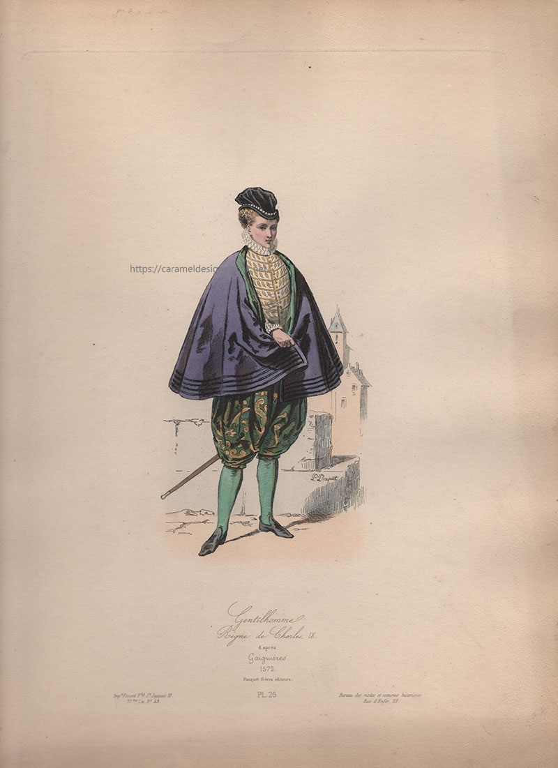 画像3: 1800年代、フランス、ファッションプレート　銅版画 　シャルル９世時代