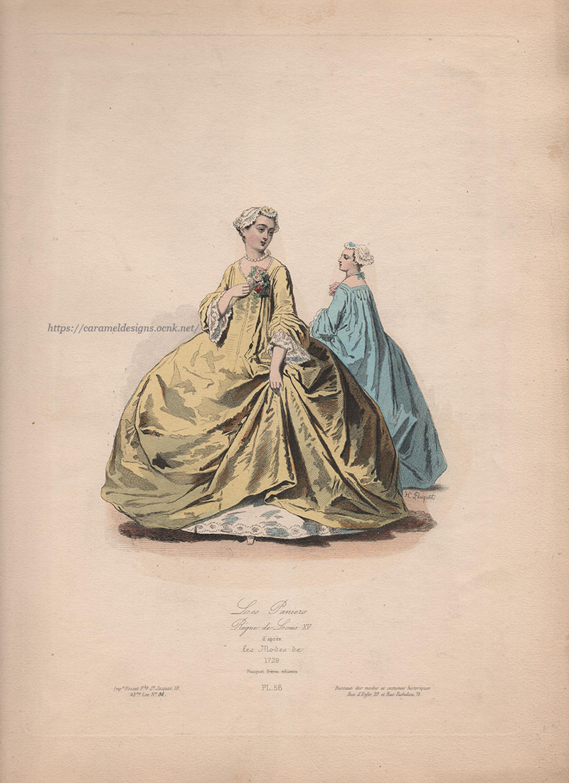 画像3: 1800年代、フランス、ファッションプレート　銅版画 　ルイ15世時代のファッション