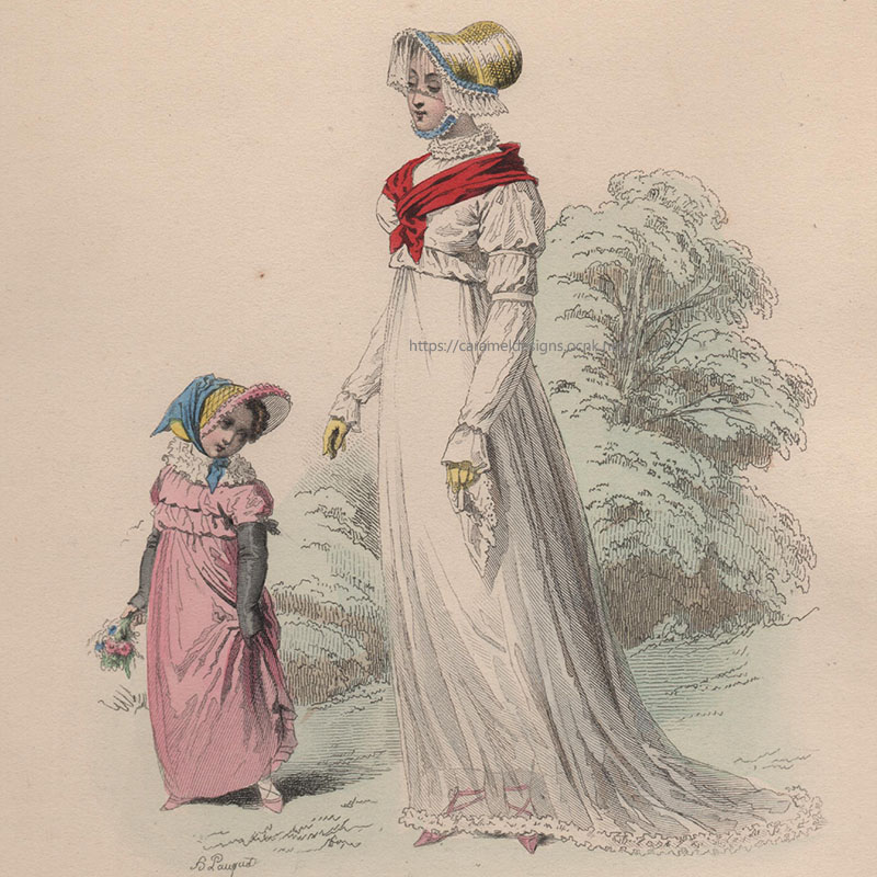 画像2: 1800年代、フランス、ファッションプレート　銅版画 　フランス帝国時代