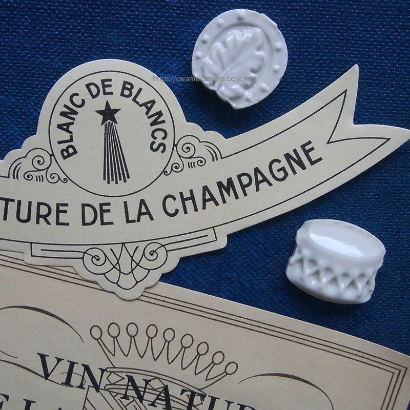 画像1: フランス、シャンパンラベルとフェーヴのセット