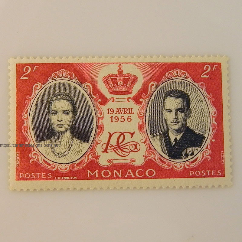 画像2: 1956年モナコ公国切手、レーニエ大公＆グレース・ケリー、結婚記念切手各種