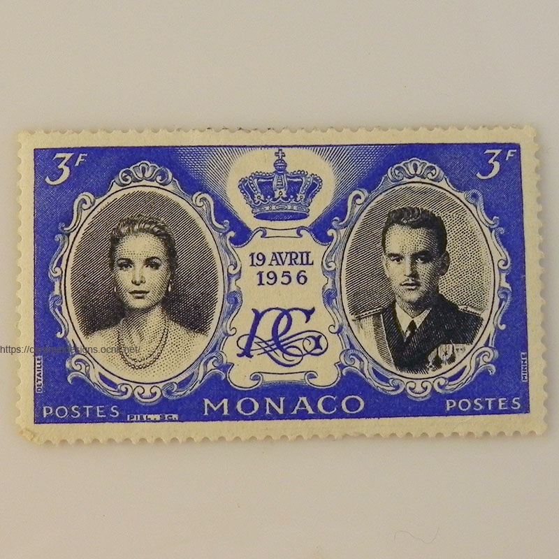画像3: 1956年モナコ公国切手、レーニエ大公＆グレース・ケリー、結婚記念切手各種
