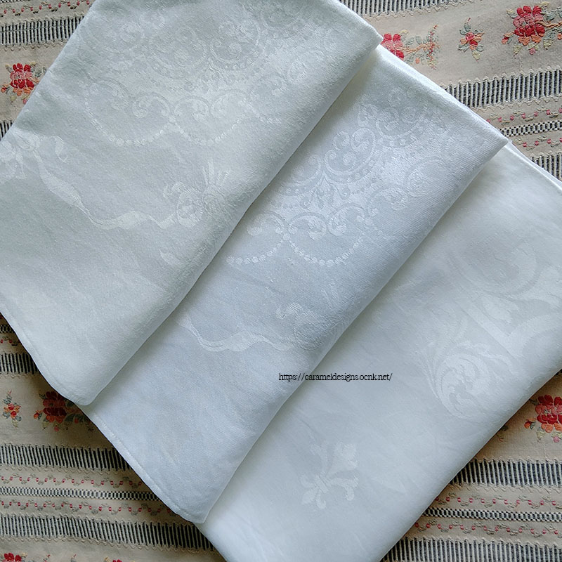 アイリッシュリネン IRISH LINEN DAMASK ナフキン ヴィンテージ-