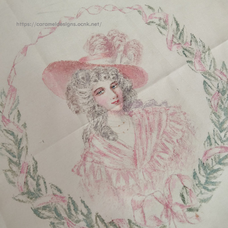 画像3: ヴィクトリアン、シルクに手描きペイント　ロココ貴婦人