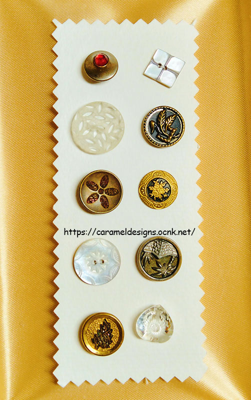 画像3: 1800年代-1930年代頃の古いボタン10個セット　パフュームボタン、ハートのガラス等