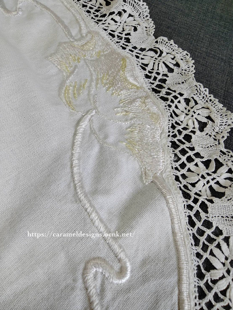 画像11: アールヌーヴォー・手刺繍とレースのテーブルクロス