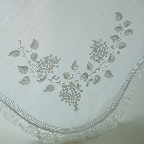 画像: 1800年代　白刺繍ハンキー