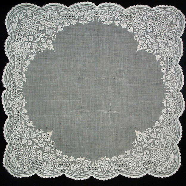 画像: 1800年代　白刺繍　ホワイトワークハンキー